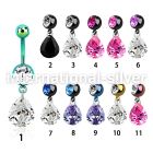 mdkz409 belly rings anodized surgical steel 316l belly button