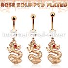 mro721 rosegold plating steel curved barbell opal dragon