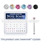 nb9mxsw silver nose bones assorted swarovski gem