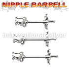npsh3 straight barbells surgical steel 316l nipple