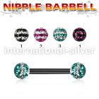 nptfr5d straight barbells anodized surgical steel 316l nipple