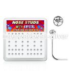 ns14cx l shape nose studs silver 925 nose