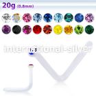 nsac1 l shape nose studs acrylic body jewelry nose