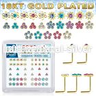 nsbxm7mg 18kt gold plated silver nose studs color flower 52