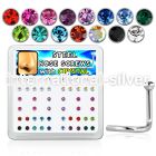 nsc18xm l shape nose studs surgical steel 316l nose