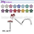 nscfwc l shape nose studs surgical steel 316l nose