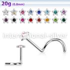 nscstc l shape nose studs surgical steel 316l nose