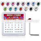 nshrbxm l shape nose studs silver 925 nose