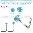 nspge7 l shape nose studs silver 925 nose