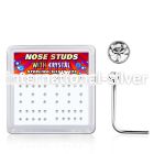 nsrdbxc l shape nose studs silver 925 nose