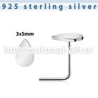 nsvdr sterling silver nose stud teardrop shaped top