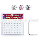 nszbm l shape nose studs silver 925 nose