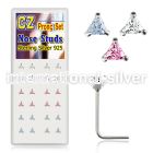 nsztrm l shape nose studs silver 925 nose