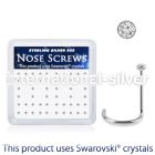 nw9cxsw silver nose screws swarovski gem