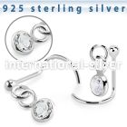 nwdvbz1 silver nose screw ball press fit dangling cz
