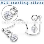 nwdvm1 sterling silver nose screw ball dangling gem