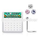 nwz15mbx box silver nose screws, 20g w 1.5mm round mix colors cz