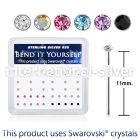 ny9mxsw silver nose studs assorted swarovski gem