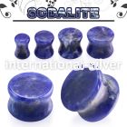 pgsss sodalite stone double flare ear plug