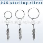 phod47 925 silver ear ring ear stud piercing
