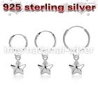 phod49 925 silver ear ring ear stud choose piercing