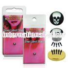 pkml6 fake illusion body jewelry silver 925 belly button