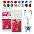 pknp33 steel nonpiercing nipple ring u shape gem in star