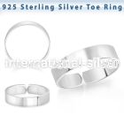 pt510 silver adjustable toe ring smooth