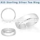 pt527 silver adjustable toe ring plain