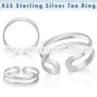 pt796 silver adjustable toe ring two bands