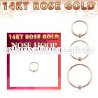 r14hob 14k rose gold endless nose hoop with 2mm ball