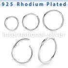 rhsegh18 rhodium plating silver hinged segment hoopr 18g