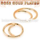 rssea20 rosegold plating silver seamless nose ring hoop moon