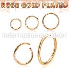 rssegh18 rose gold plated silver hinged segment hoop 18g