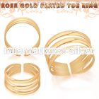 rt564 rosegold plating silver adjustable toe ring three band