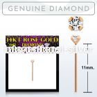 rydb2 genuine diamond 14aratk rose gold self bending nose stud 2mm prong set round diamond