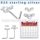s36cumxc silver l shaped nose studs 22g crystals curved 36