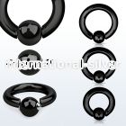 sbcrt6 hoops captive rings anodized surgical steel 316l ear lobe
