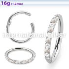 sgsh10zo steel 16g hinged segment hoop outward facing cz