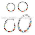 sgsh11rb surgical steel hinged segment hoop 16g side cnc