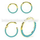 sgsh11tqt pvd steel hinged segment hoop 16g cnc turquoise