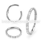 sgsh44 surgical steel hinged segment hoop 16g cz pyramid cut