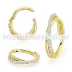 sgsh45t pvd plating steel hinged segment hoop 16g cross cnc