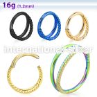 sgtsh12 anodized steel hinged segment hoop plain twisted