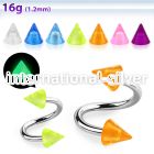 speglcn spirals twisters surgical steel 316l with acrylic parts eyebrow