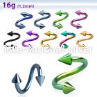 spetcn spirals twisters anodized surgical steel 316l eyebrow