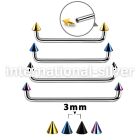 suditcn3 straight barbells anodized surgical steel 316l surface piercings