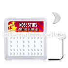 sxvmo sterling silver l shaped nose studs flat moon top 52