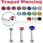 tlbifrc steel internal tragus labret w flat multi crystal top