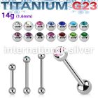 ubbcs titanium straight barbell pressfit gem ball plain ball